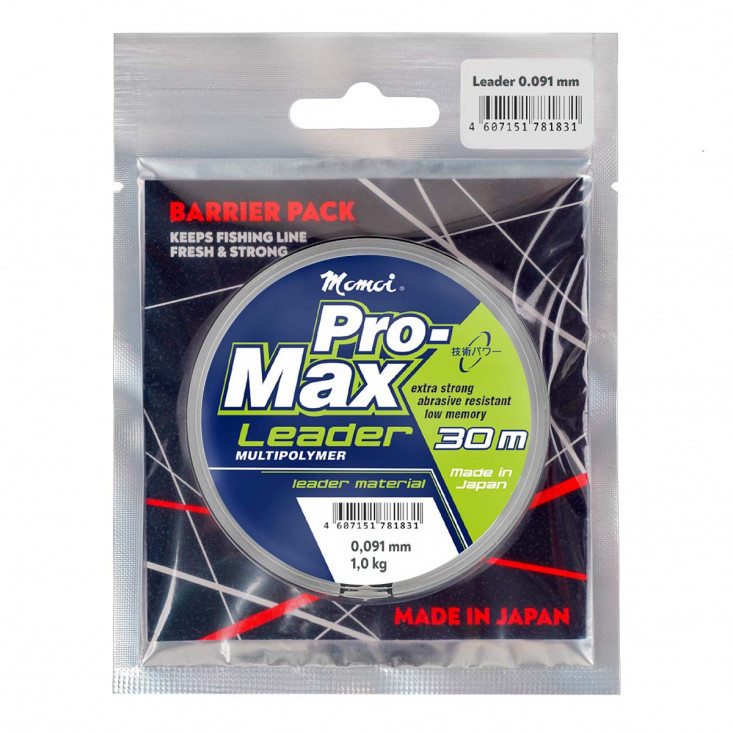 Momoi Pro-Max Leader, 30 м, прозрачная, Barrier Pack (0,105 мм, 1,2 кг)